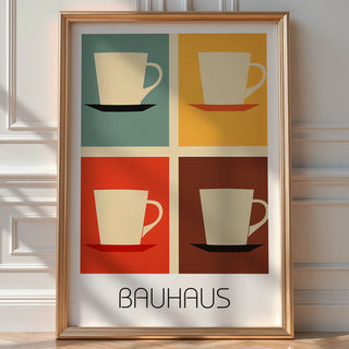 Modern Mugs Bauhaus Poster – Minimalist Coffee Cup Wall Art - Just Great Posters