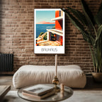 Modern Coastal Bauhaus Poster – Minimalist Architecture Wall Art - Just Great Posters