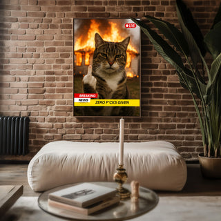 Zero F*cks Given Cat Meme Poster - Just Great Posters