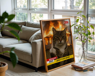 Zero F*cks Given Cat Meme Poster - Just Great Posters