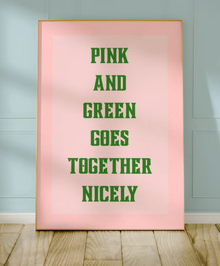 Pink & Green Typography Wall Poster - Just Great Posters