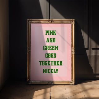 Pink & Green Typography Wall Poster - Just Great Posters