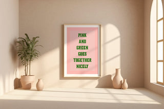 Pink & Green Typography Wall Poster - Just Great Posters