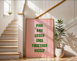 Pink & Green Typography Wall Poster - Just Great Posters