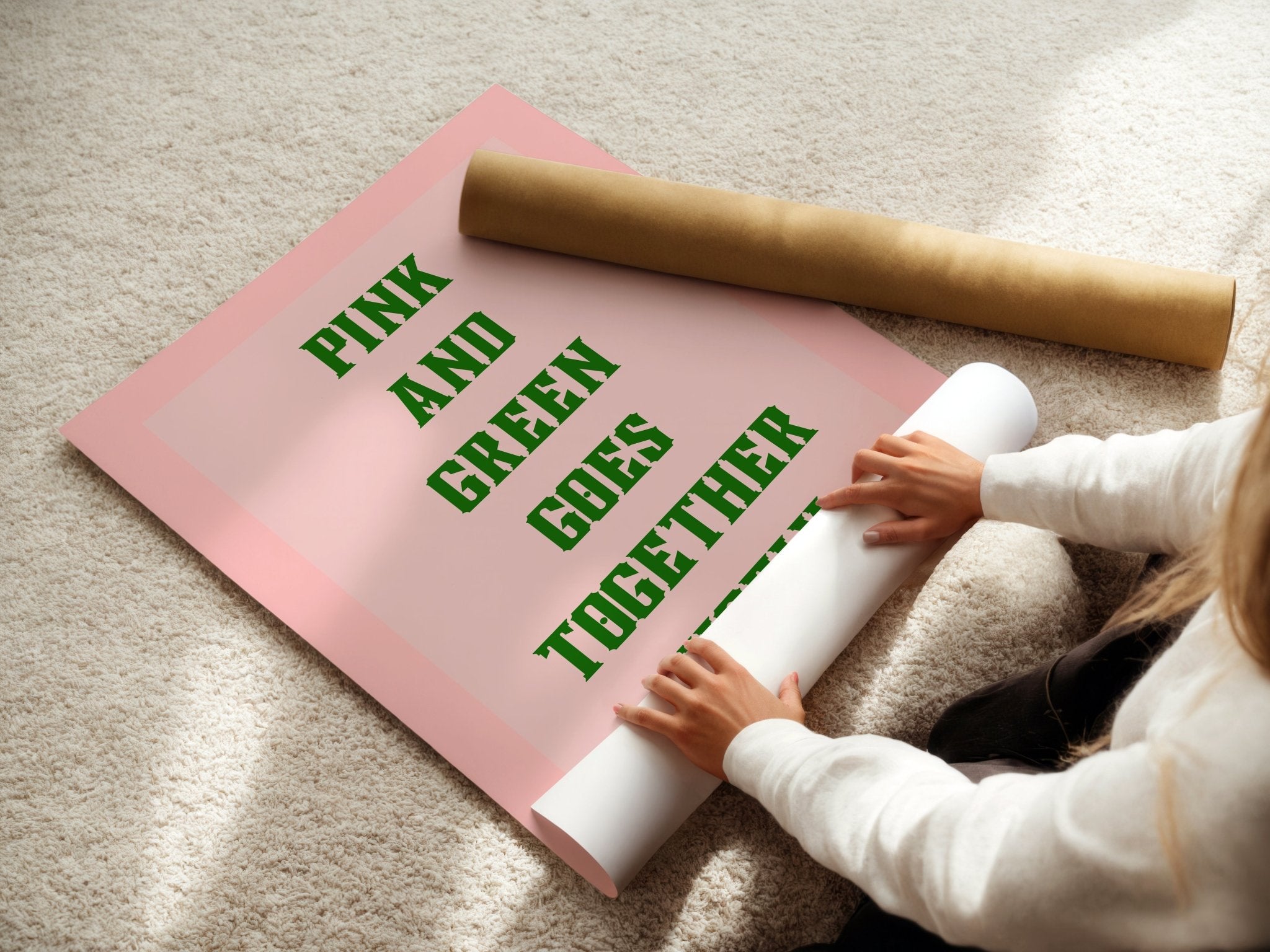 Pink & Green Typography Wall Poster - Just Great Posters