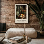 Pumpkin Season Poster – Rustic Farmhouse Autumn Wall Art - Just Great Posters