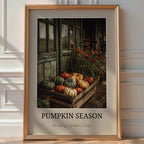 Pumpkin Season Poster – Rustic Farmhouse Autumn Wall Art - Just Great Posters