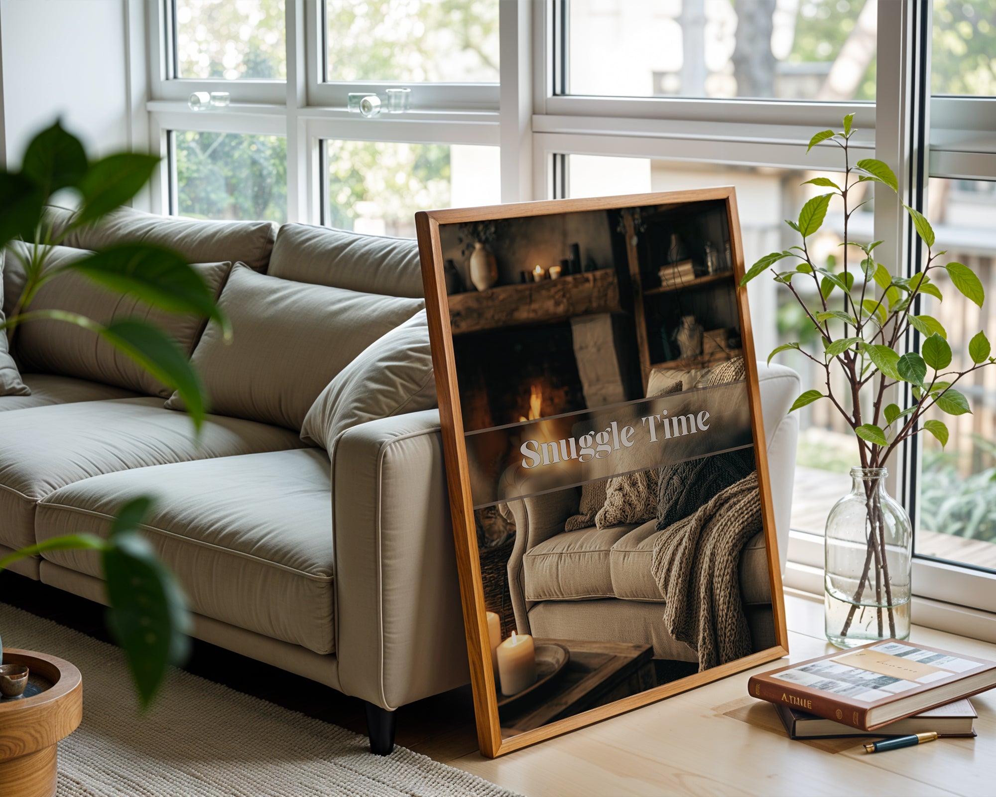 Snuggle Time Poster – Cozy Fireplace Wall Decor - Just Great Posters
