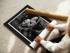 Black & White Pumpkin Basket – Monochrome Harvest Print - Just Great Posters