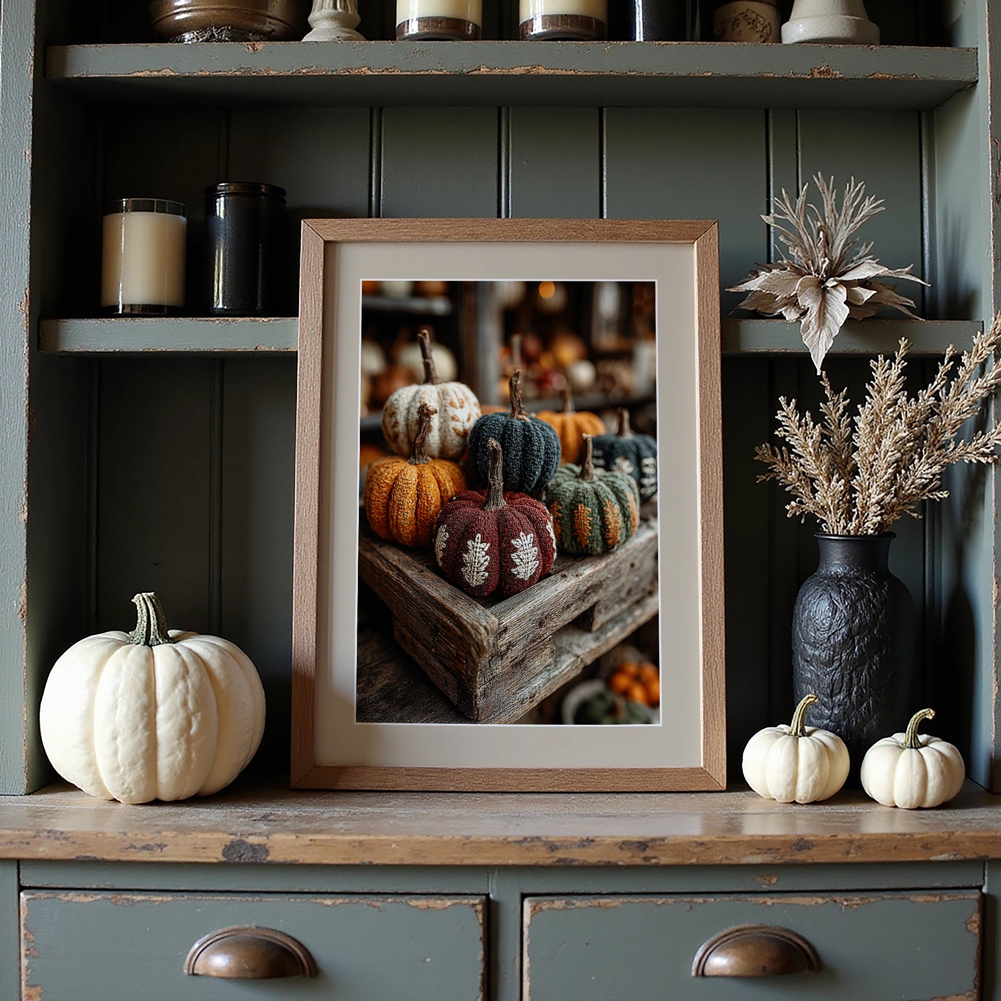 Knitted Pumpkins Poster – Craft - Core Autumn Decor - Just Great Posters