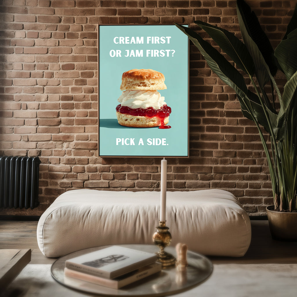 Cream or Jam First Poster - Just Great Posters