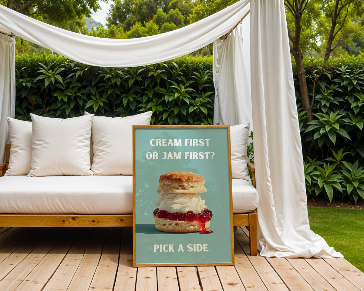 Cream or Jam First Poster - Just Great Posters