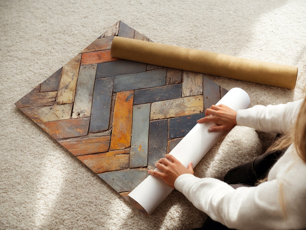Distressed Parquet Wood Art - Just Great Posters