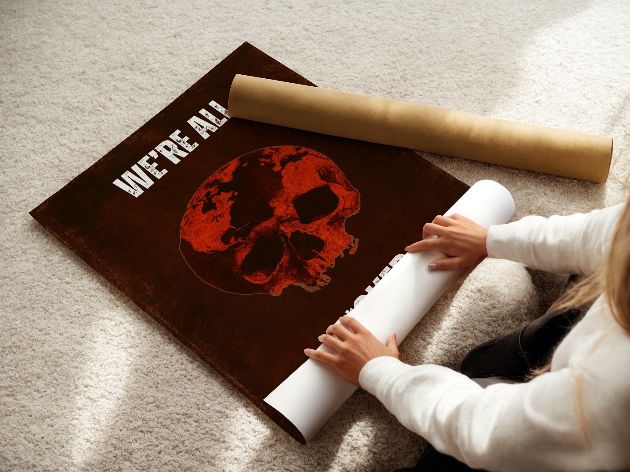 We’re All F*cked Skull & Earth Poster – Dark Apocalyptic Wall Art - Just Great Posters