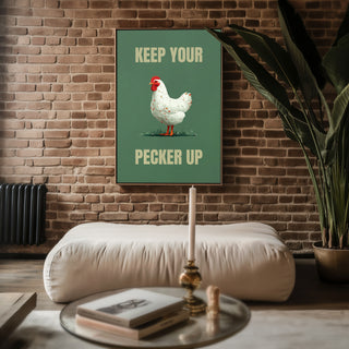 Keep Your Pecker Up Chicken Poster - Just Great Posters