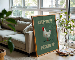 Keep Your Pecker Up Chicken Poster - Just Great Posters