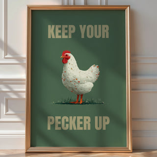 Keep Your Pecker Up Chicken Poster - Just Great Posters