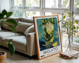 Minty Mojito Cocktail Art Print – Fresh Tropical Drink Wall Decor | 260gsm Free Shipping - Just Great Posters