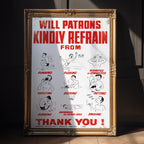 Retro Pool Rules Cartoon Poster - Just Great Posters