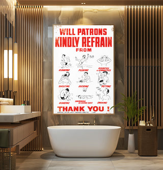 Retro Pool Rules Cartoon Poster - Just Great Posters