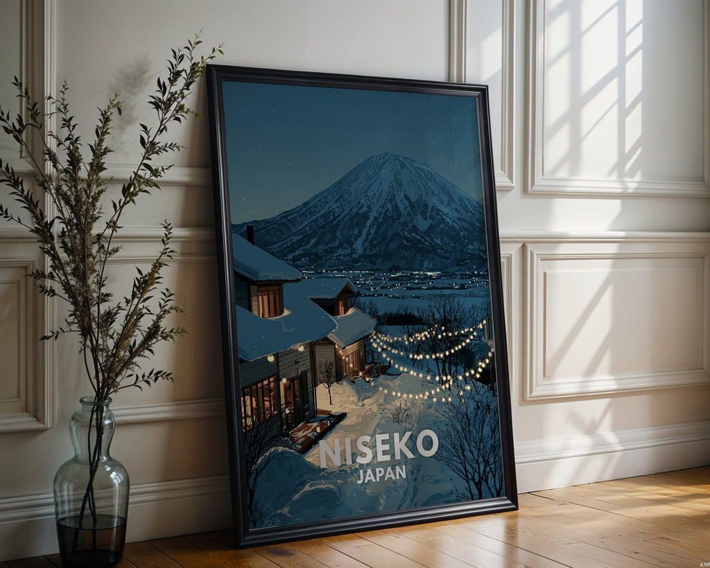 Niseko poster shown in an alternative frame style