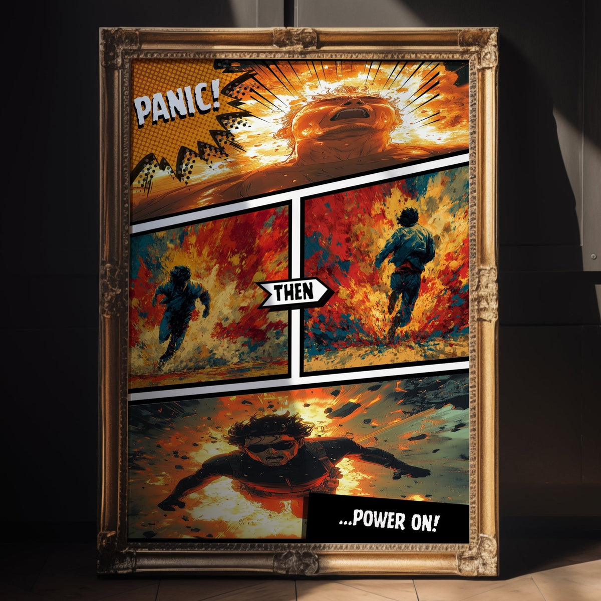 Panic Then Power On Poster - Just Great Posters