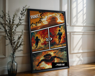 Panic Then Power On Poster - Just Great Posters