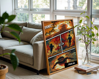 Panic Then Power On Poster - Just Great Posters