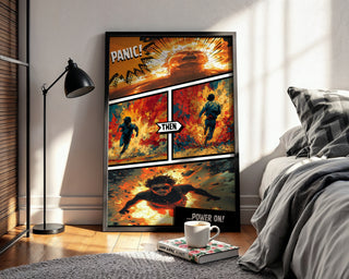 Panic Then Power On Poster - Just Great Posters