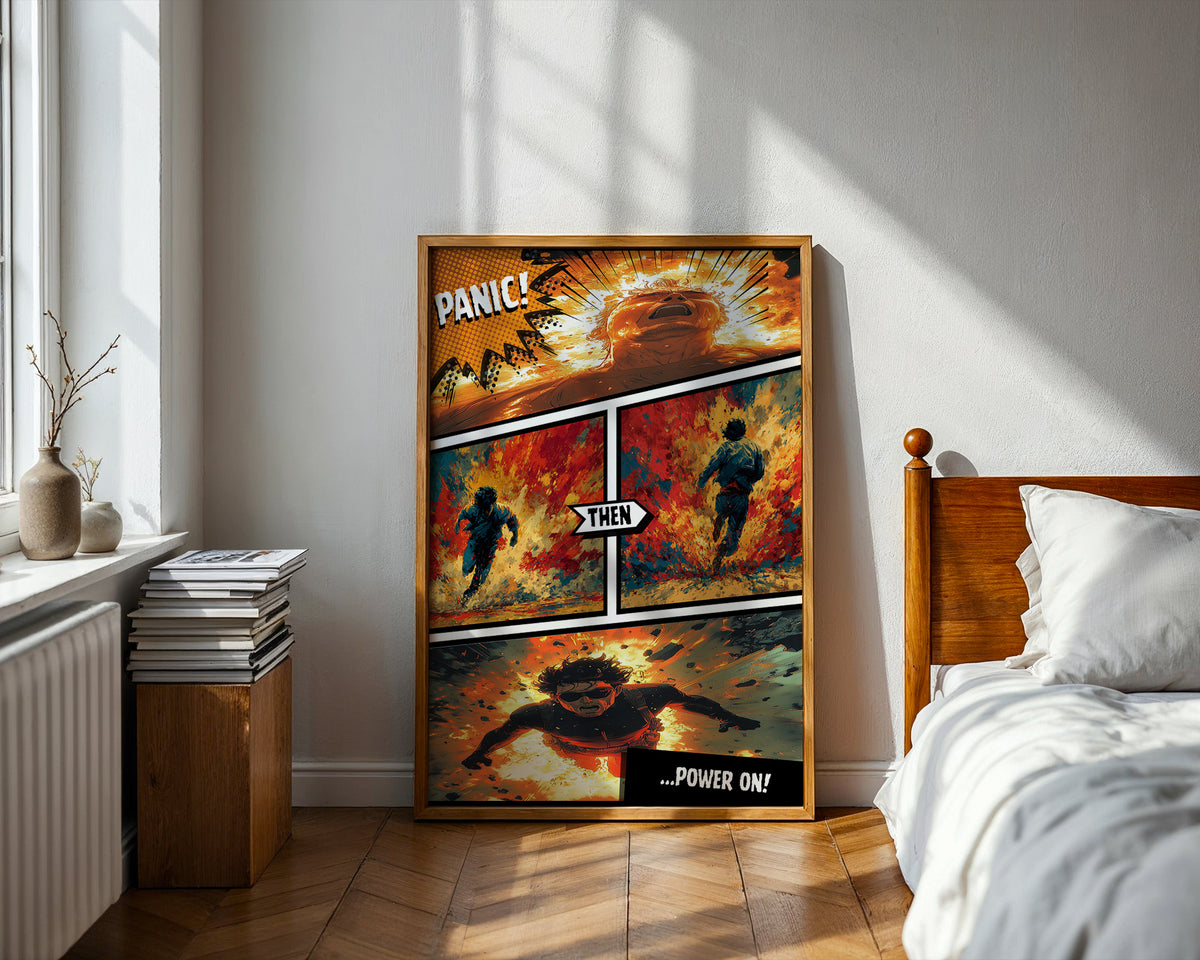 Panic Then Power On Poster - Just Great Posters