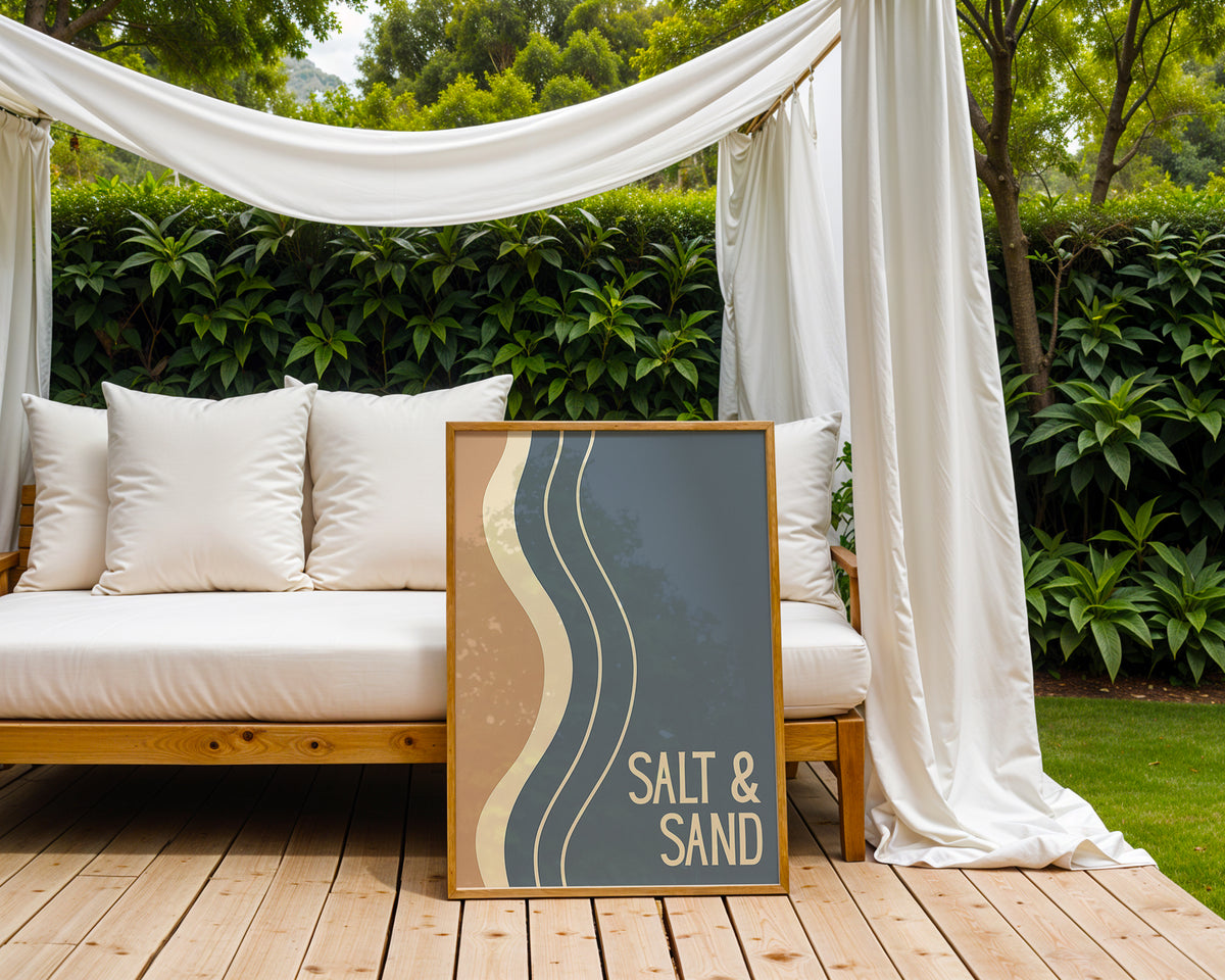 Salt & Sand – Wavy Beachscape Poster - Just Great Posters