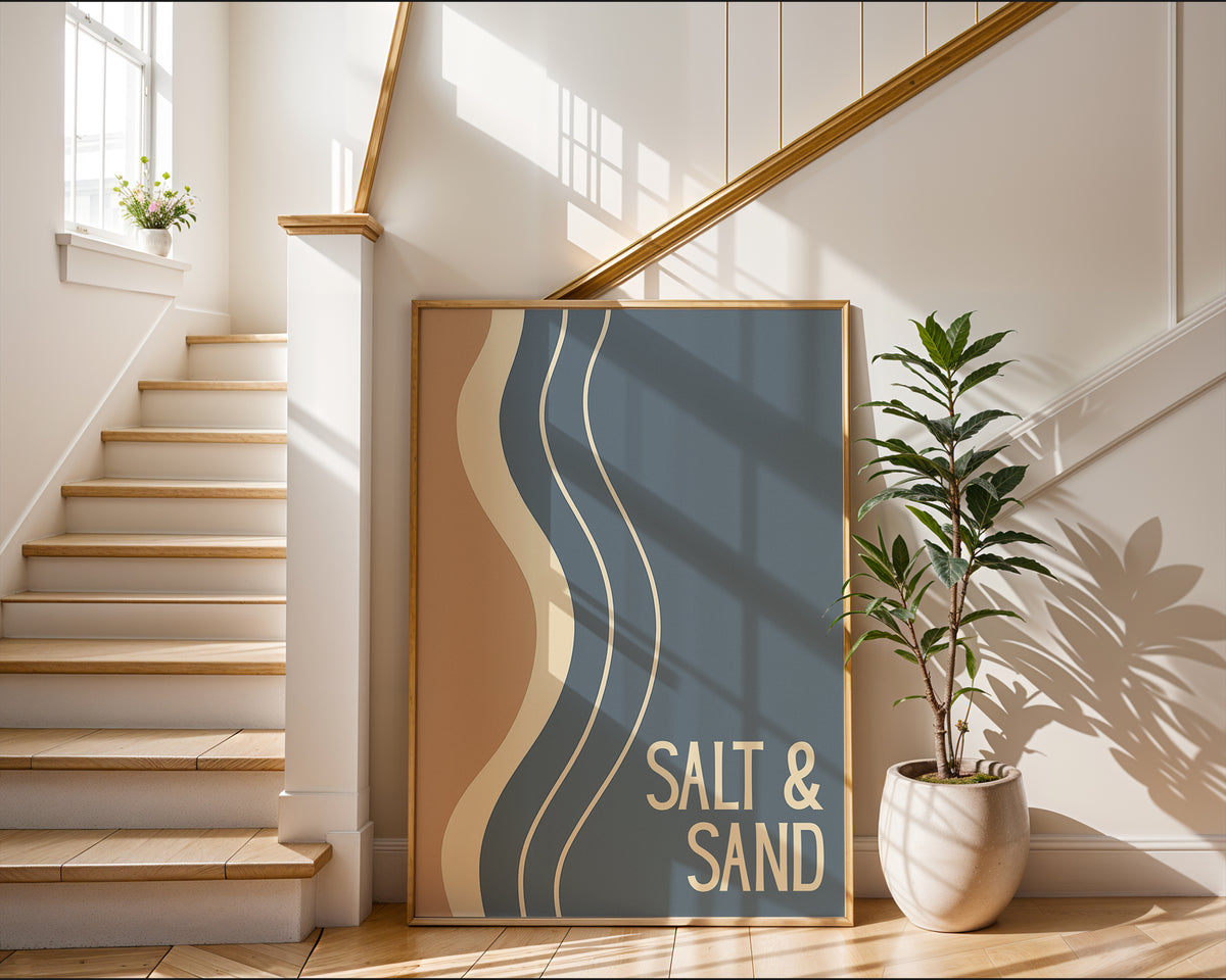 Salt & Sand – Wavy Beachscape Poster - Just Great Posters