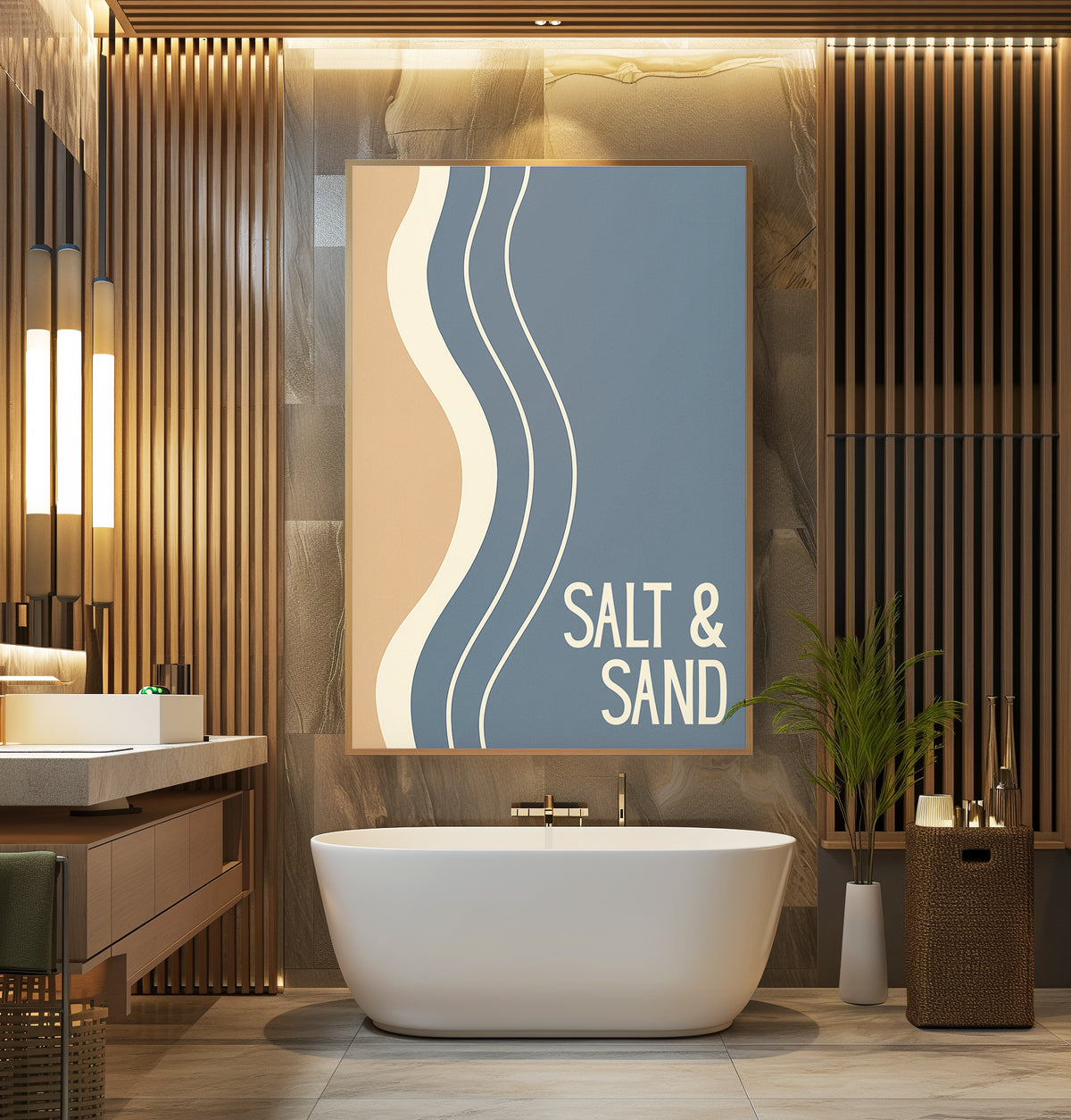 Salt & Sand – Wavy Beachscape Poster - Just Great Posters