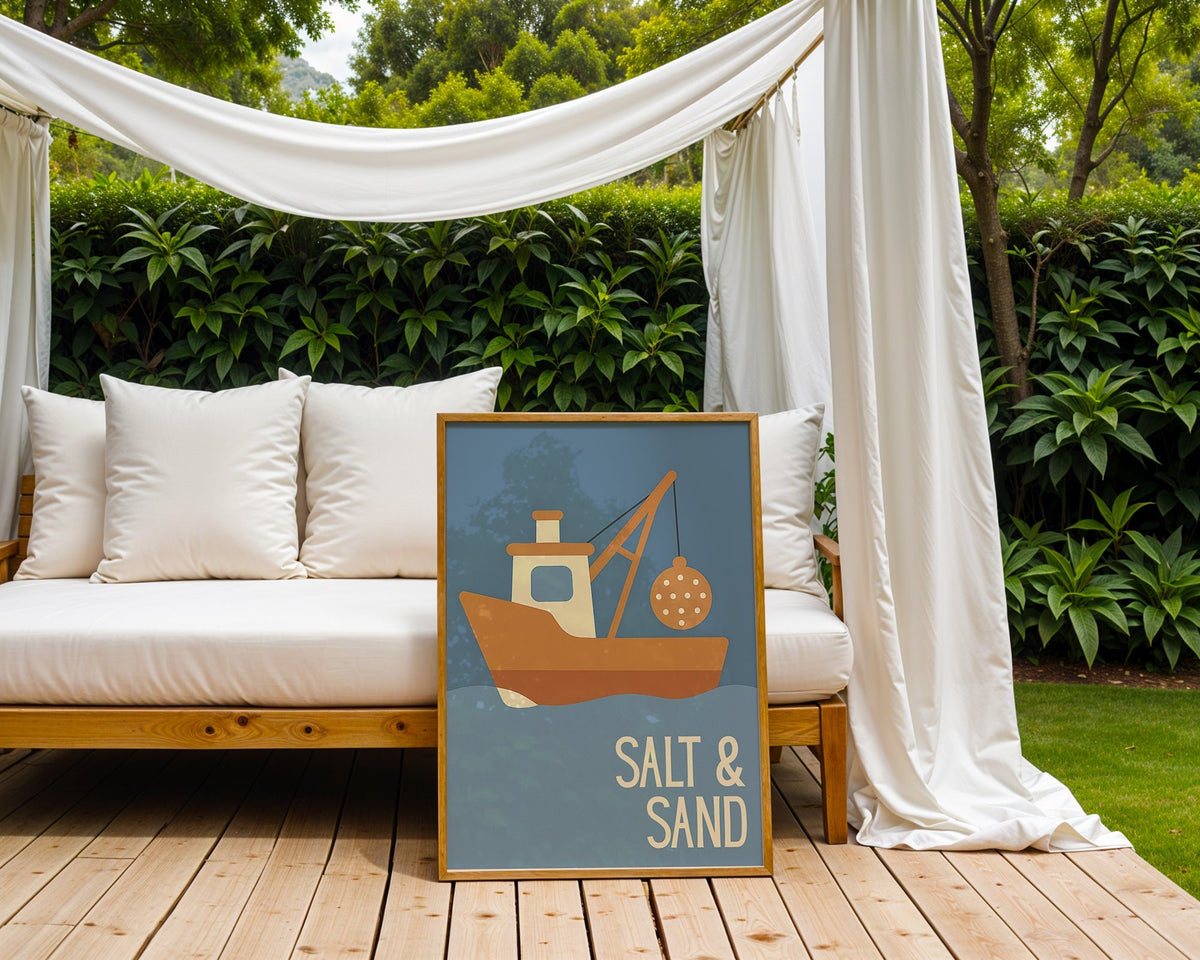 Salt & Sand – Fishing Boat Wall Poster - Just Great Posters