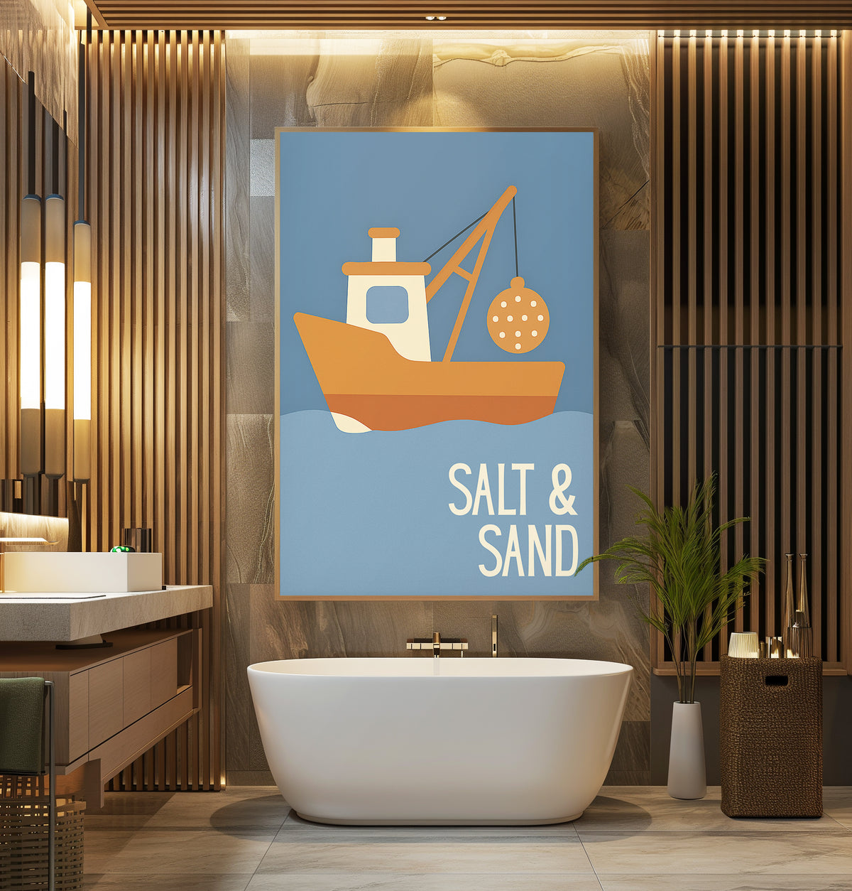 Salt & Sand – Fishing Boat Wall Poster - Just Great Posters