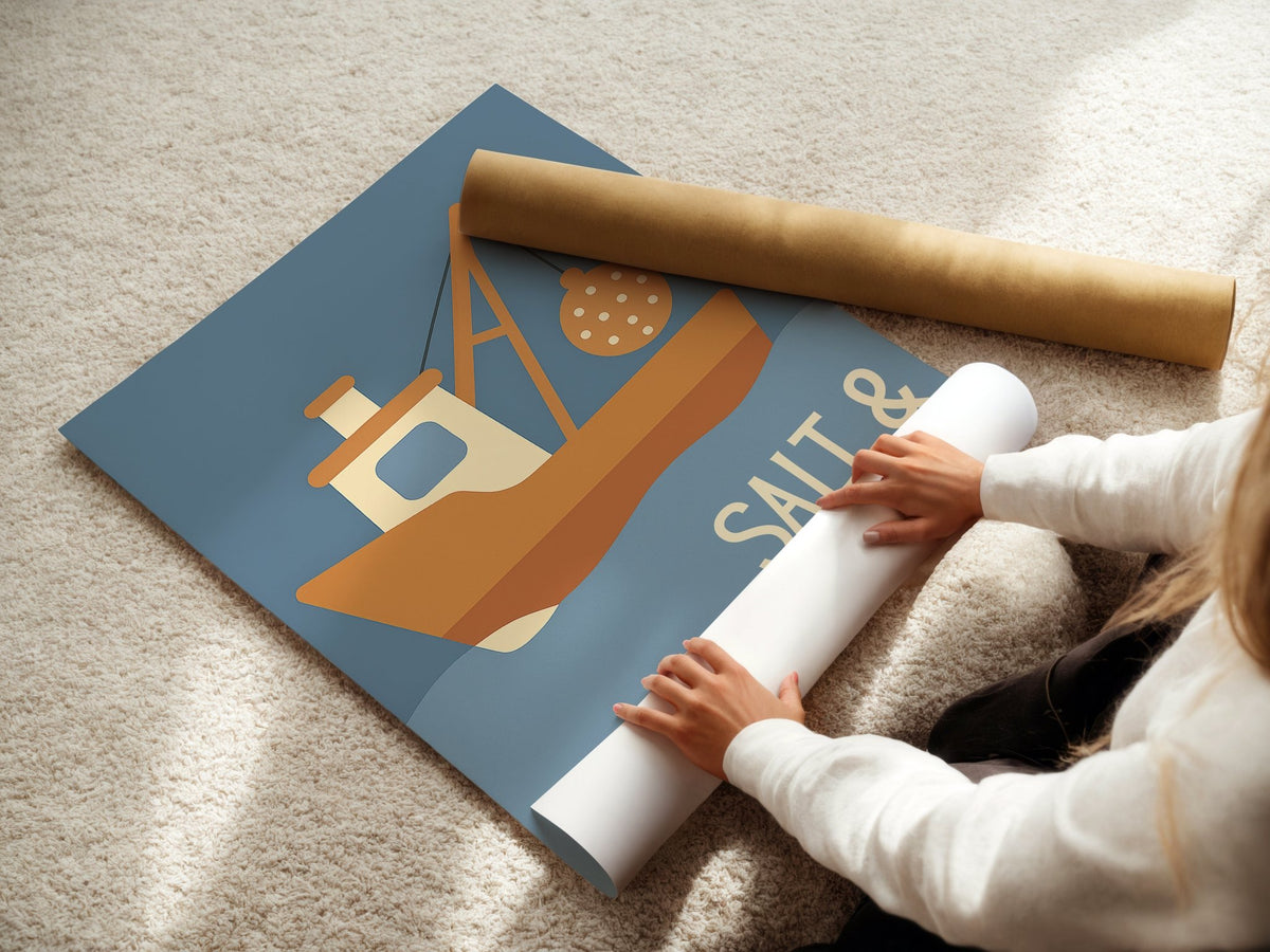 Salt & Sand – Fishing Boat Wall Poster - Just Great Posters