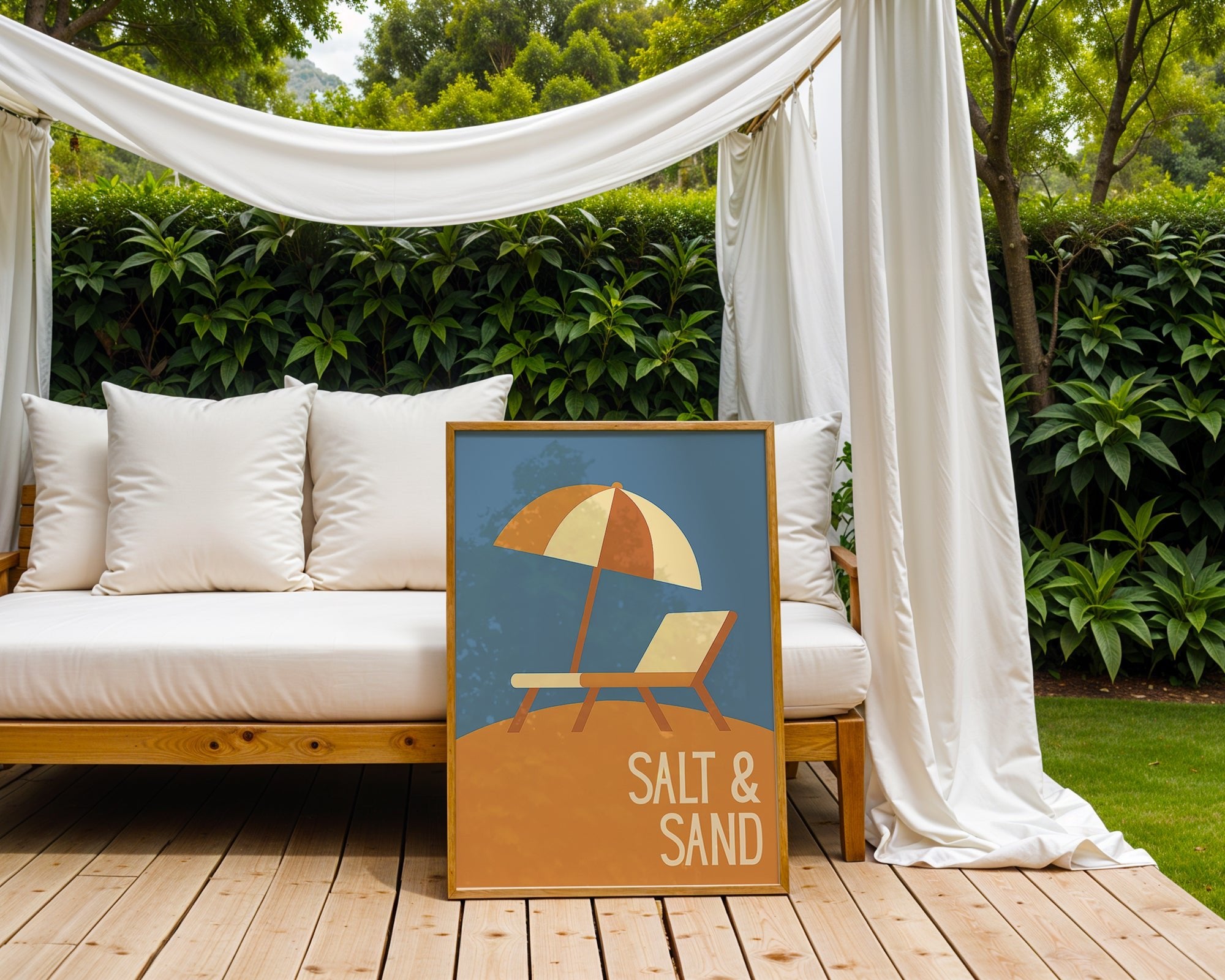 Salt & Sand – Beach Chair Art Print - Just Great Posters