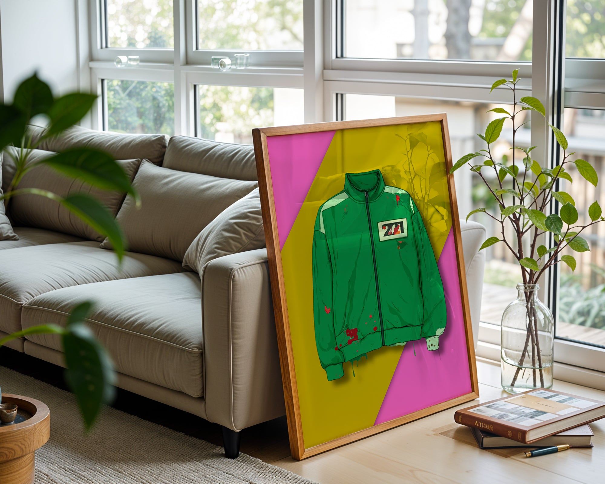 Urban Paint‑Splatter Track Jacket Art Print • Grunge Streetwear Poster for Walls - Just Great Posters