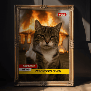 Zero F*cks Given Cat Meme Poster - Just Great Posters