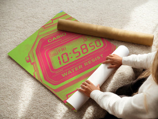 Neon Casio Watch Poster – Retro Tech Pop Art Wall Print - Just Great Posters