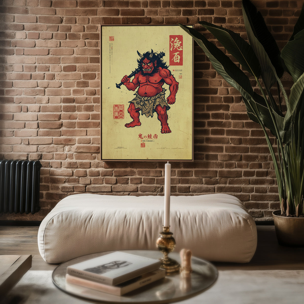 Close-up view of the Oni poster