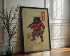 Oni poster displayed in a cosy interior setting