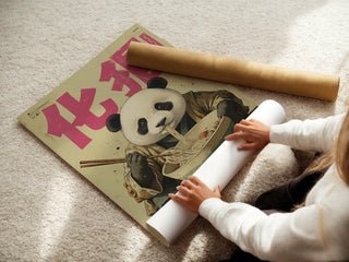 Ramen Panda Poster – Japanese - Style Noodle Lover Wall Art Print - Just Great Posters