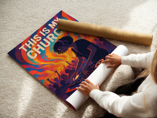 This Is My Church Poster – Vibrant Female DJ & Dance Music Wall Art - Just Great Posters
