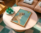 French Bulldog poster mockup shown on a gallery wall