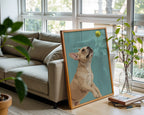 French Bulldog poster displayed in a cosy interior setting