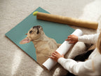 French Bulldog poster displayed in a styled room setting