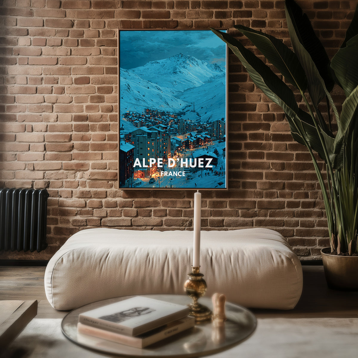 Alpe d'Huez poster shown in an alternative frame style