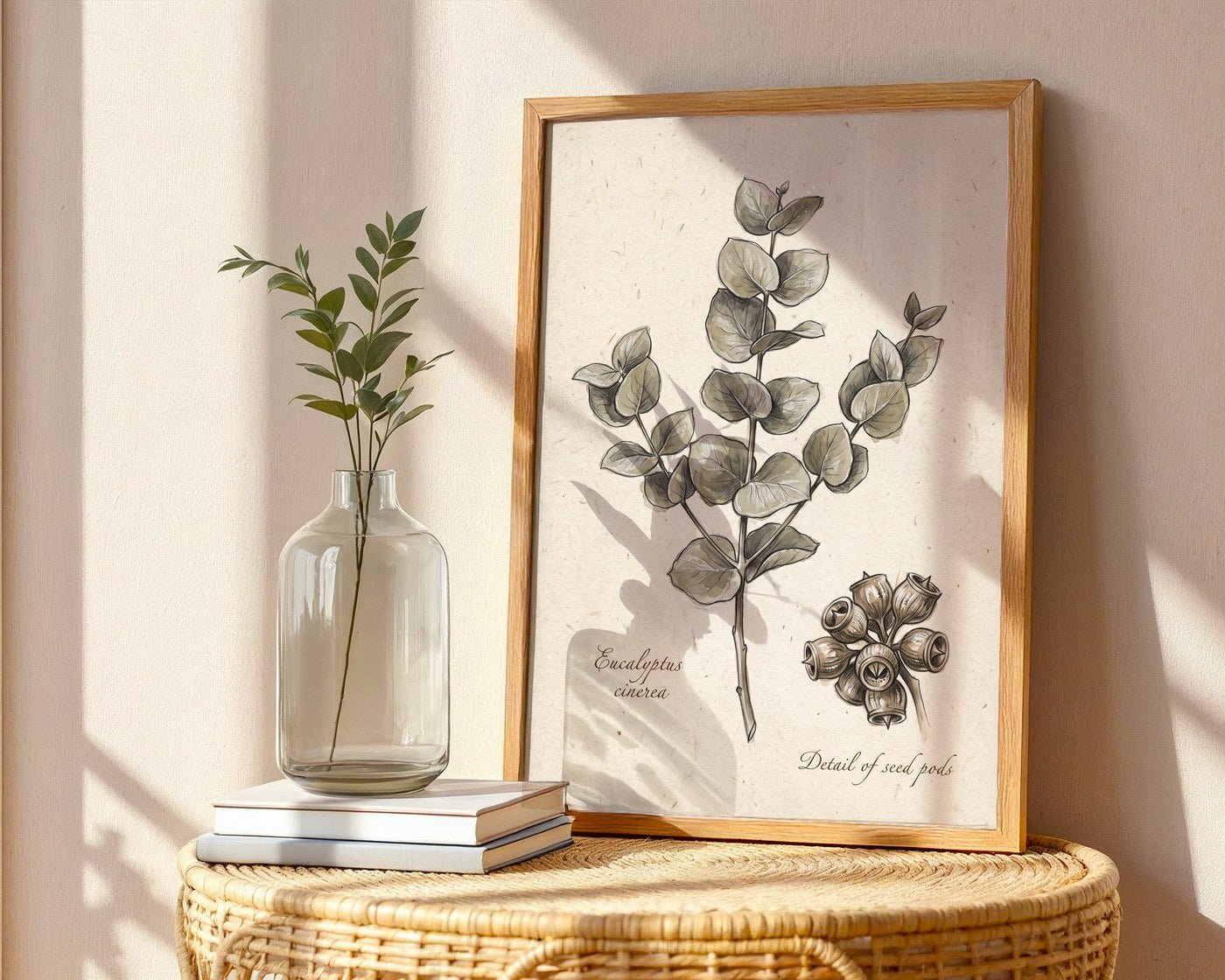 Eucalyptus Macro Poster – Vintage Botanical Illustration Wall Art — frame-486