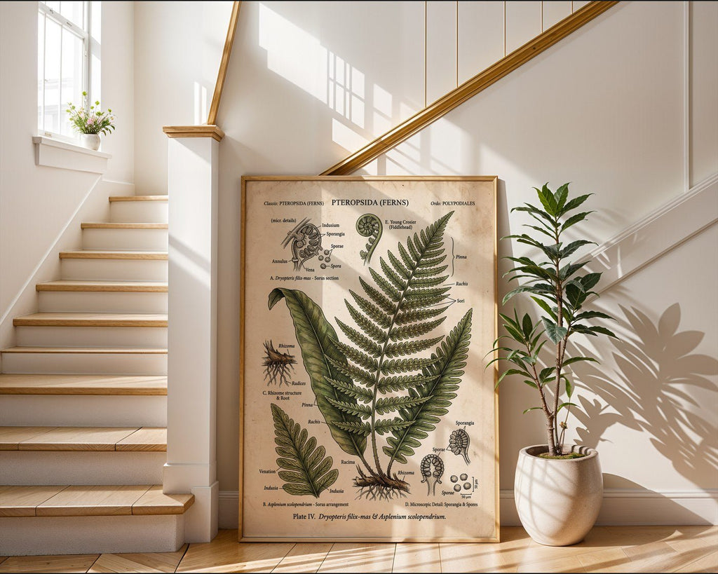 Victorian Fern Study Poster – Scientific Botanical Wall Art Print — frame-267